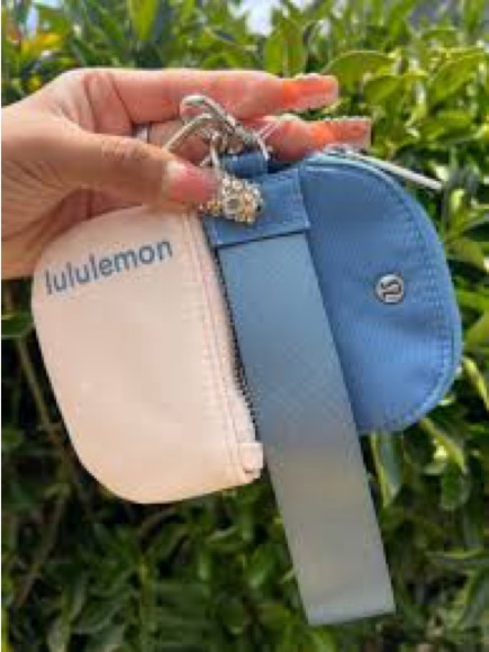 Lululemon Mini Key Pouch Set in Light Blue & Pale Pink dual new